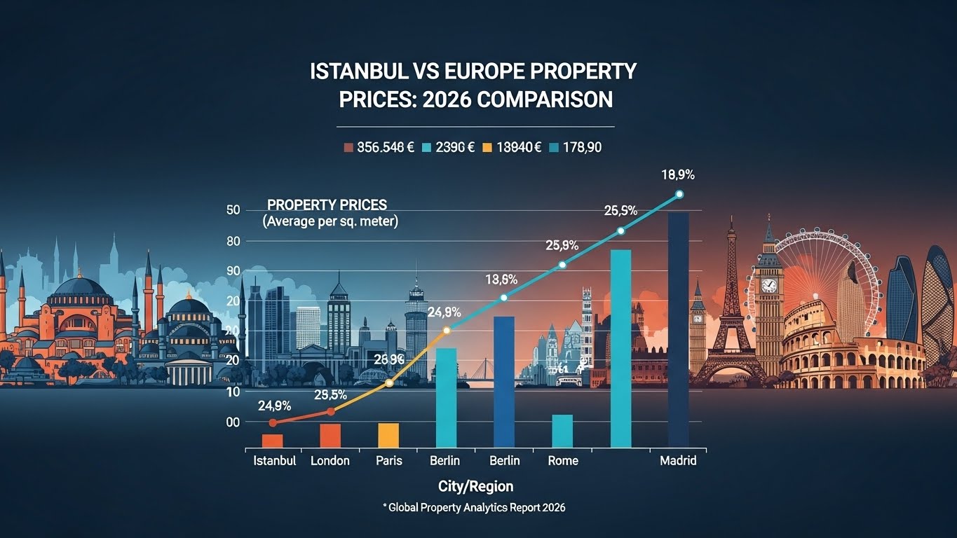 İstanbul ve Avrupa Gayrimenkul Fiyatları | 2026 Karşılaştırması